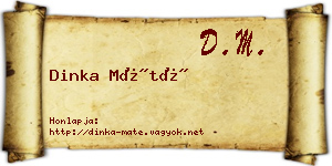 Dinka Máté névjegykártya